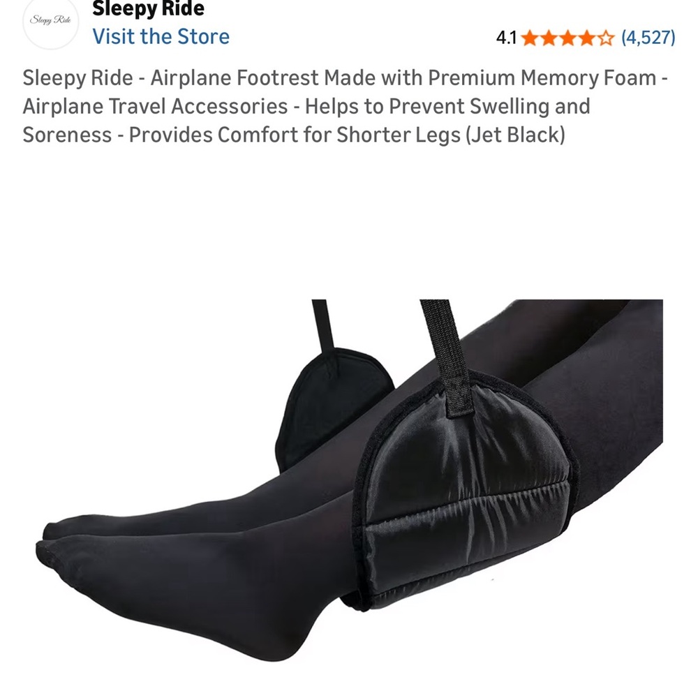 Black Airplane sleepy ride Footrest